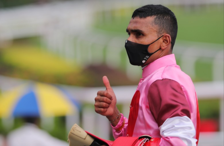 Karis Teetan celebrates one of his five winners this season. Photos: Kenneth Chan