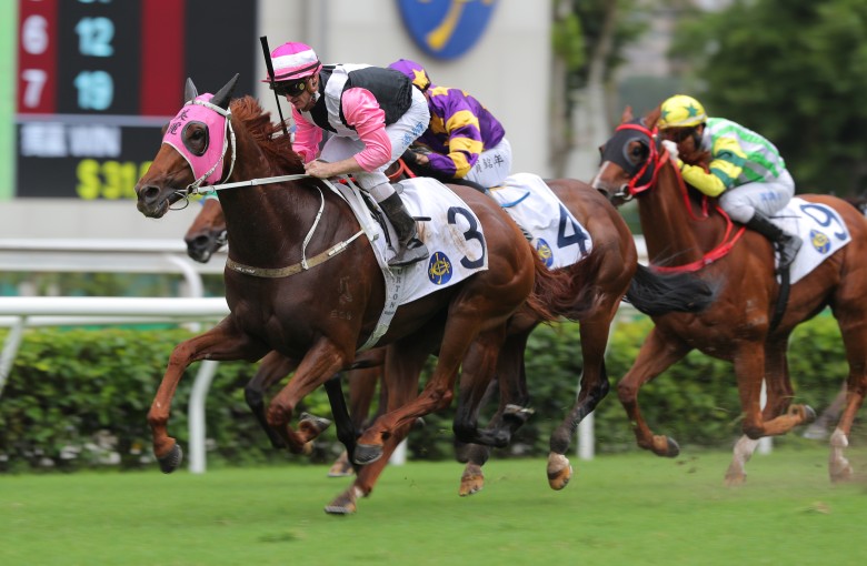 Zac Purton makes it five victories from six rides aboard Beauty Joy, the dynamic duo winning the Group Three Premier Cup (1,400m) at Sha Tin on June 19. Photo: Kenneth Chan