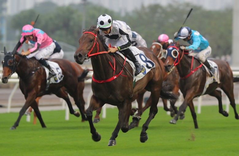 Derek Leung rides Keefy to win the Class One Chevalier Cup (1,600m) at Sha Tin on November 27. Photos: Kenneth Chan