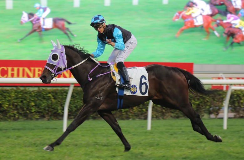 Super Sunny Sing puts a gap on his Class Three Great Profits Handicap (1,600m) opponents under Vincent Ho at Sha Tin on Tuesday. Photo: Kenneth Chan