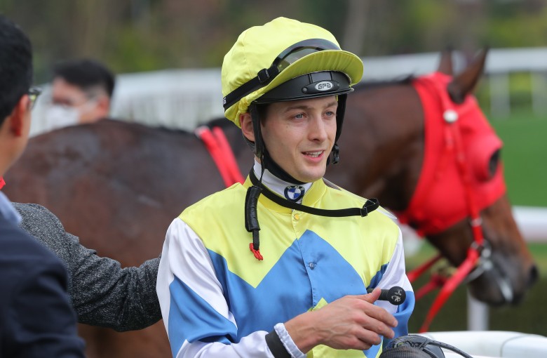 Harry Bentley smiles following Flying Dragon’s win at Sha Tin on February 12. Photo: Kenneth Chan