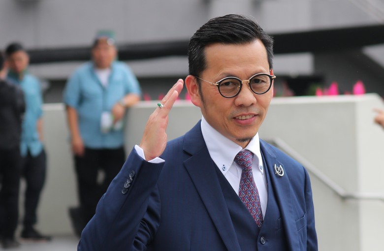 Frankie Lor enjoys his Sha Tin treble on Sunday. Photo: Kenneth Chan