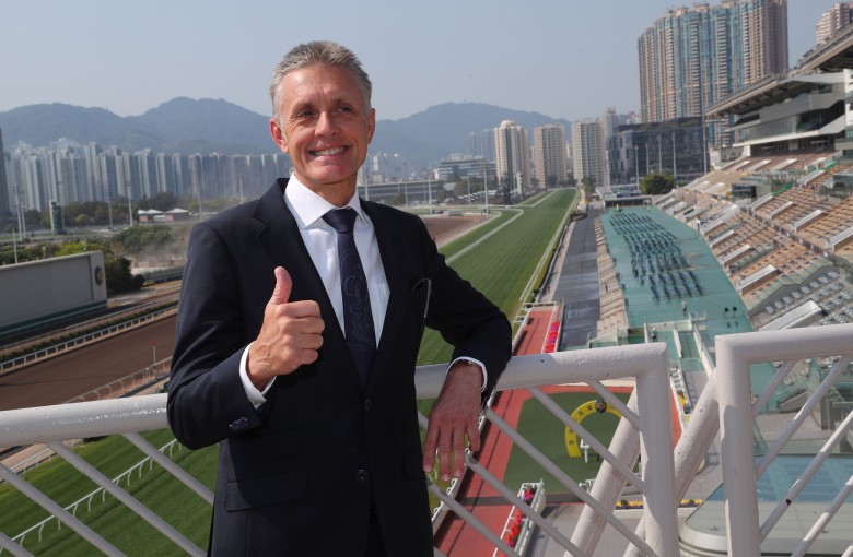 Mark Newnham meets the media at Sha Tin on March 10. Photos: Kenneth Chan