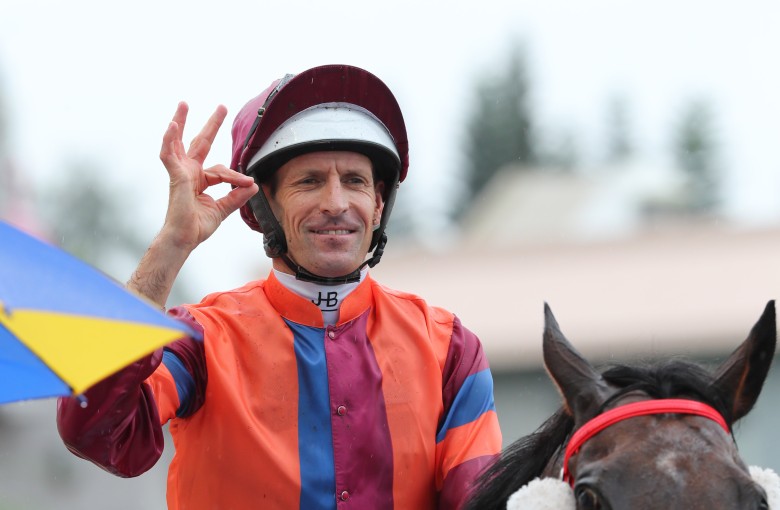 Hugh Bowman is all smiles on his way to an opening-day double at Sha Tin. Photos: Kenneth Chan