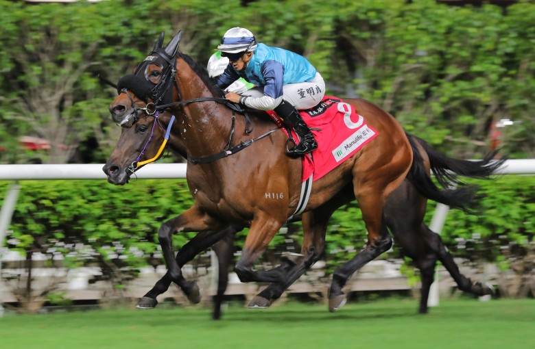 Ivy League lands his first win in Hong Kong over 1,650m at Happy Valley. Photos: Kenneth Chan