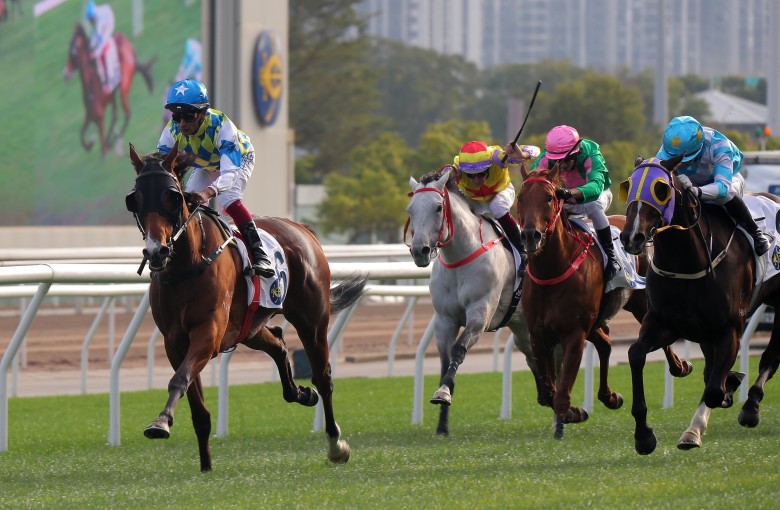 Galaxy Patch continues his rapid rise over 1,200m at Sha Tin earlier this month. Photo: Kenneth Chan