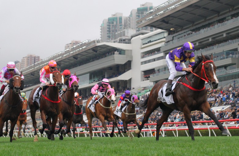 Helios Express takes out the first leg of the Classic Series under Hugh Bowman last month. Photos: Kenneth Chan