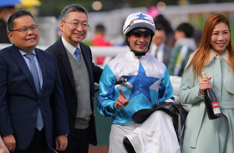 Francis Lui (second from left) and Andrea Atzeni team up in three races at Happy Valley. Photos: Kenneth Chan