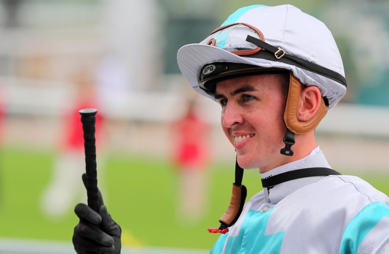 Ben Thompson enjoys his win aboard Daily Trophy at Sha Tin on Saturday. Photos: Kenneth Chan