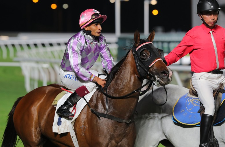 Karis Teetan and Adefill reunite at Sha Tin on Sunday. Photos: Kenneth Chan