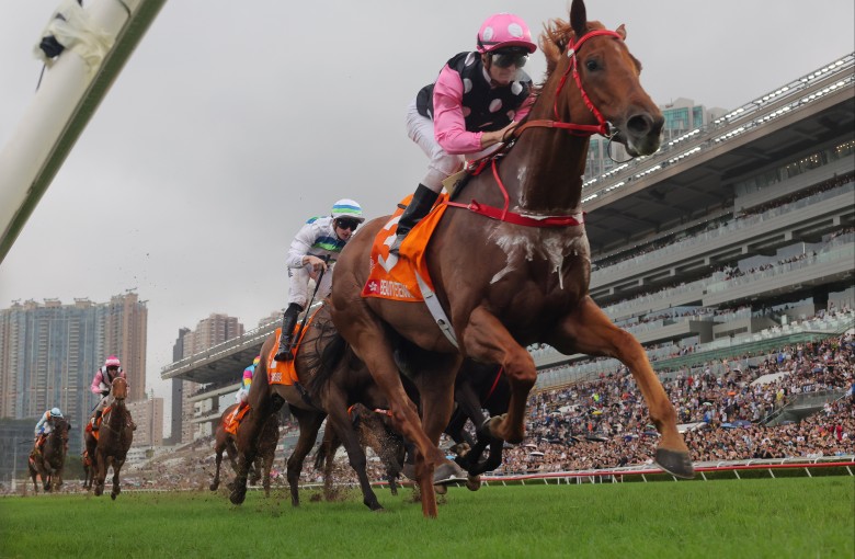 Beauty Eternal registers his first Group One win in April’s Champions Mile. Photos: Kenneth Chan