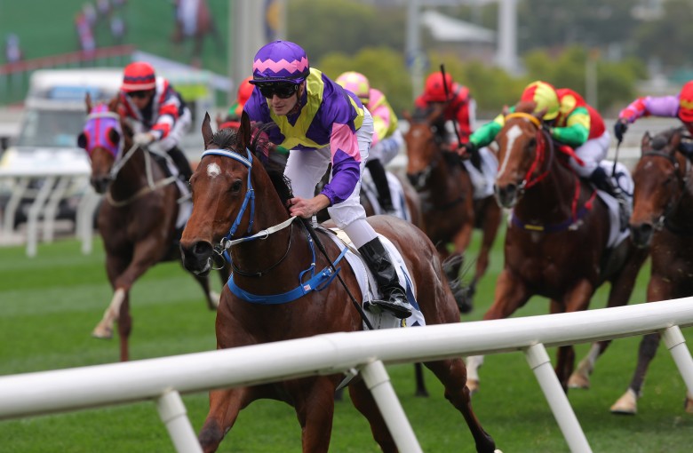 Justifying scorches the Sha Tin turf on his way to victory under Luke Ferraris on Sunday. Photos: Kenneth Chan
