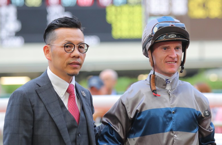 Frankie Lor and Zac Purton after Horsepower’s winner at Happy Valley in October. Photos: Kenneth Chan