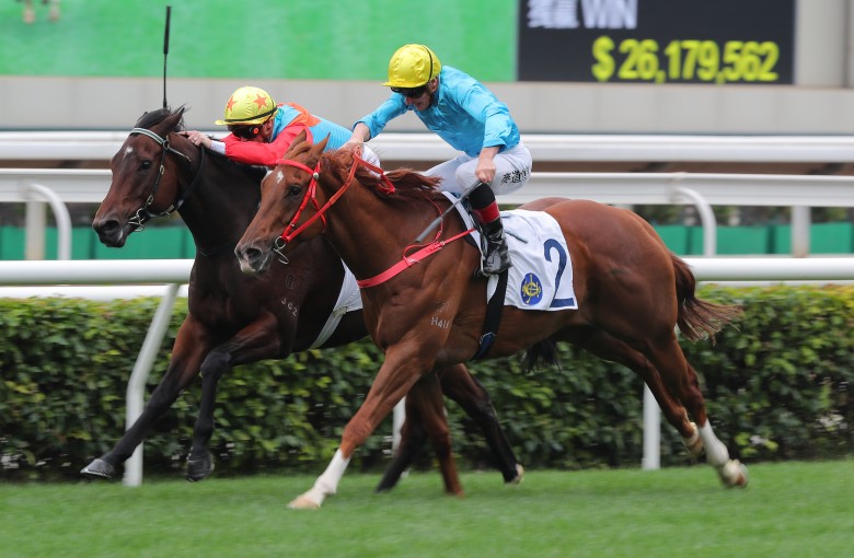 Wunderbar and James McDonald (outside) see off Ka Ying Rising and Zac Purton last year. Photos: Kenneth Chan