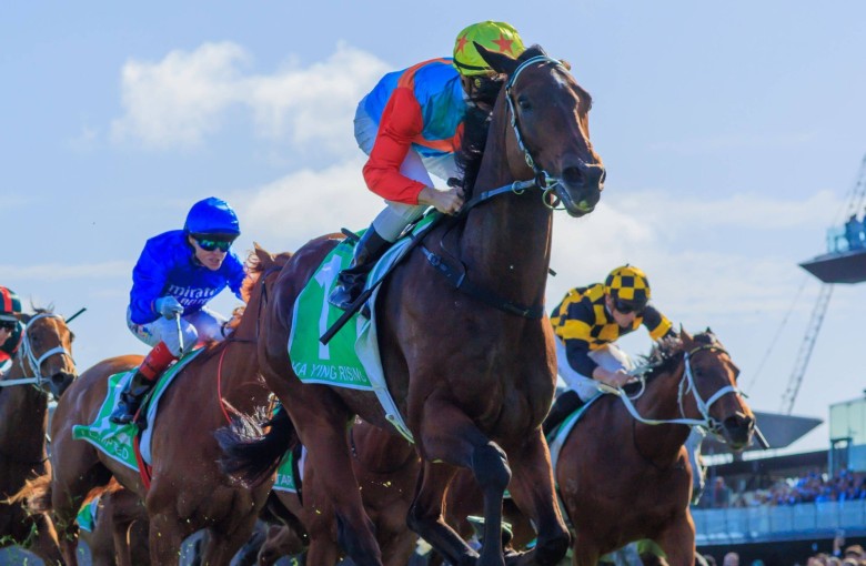 Ka Ying Rising wins The Everest under Zac Purton. Photos: HKJC