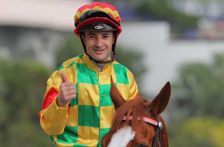 Christophe Lemaire enjoys a Sha Tin winner in 2022. Photos: Kenneth Chan