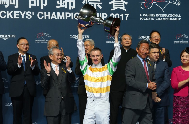 Zac Purton celebrates his first IJC victory in 2017. Photos: Kenneth Chan