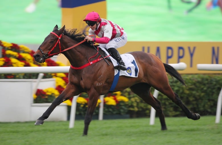 Endued wins at Sha Tin for John Size. Photos: Kenneth Chan