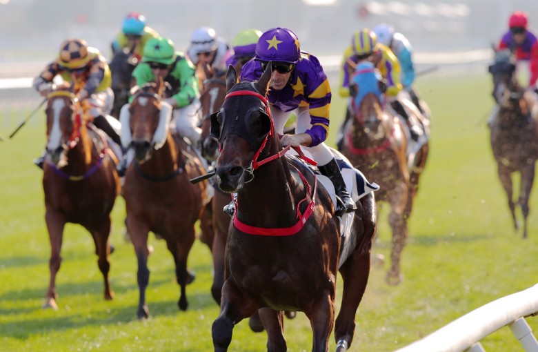 Andrea Atzeni and Stellar Express win at Sha Tin. Photos: Kenneth Chan