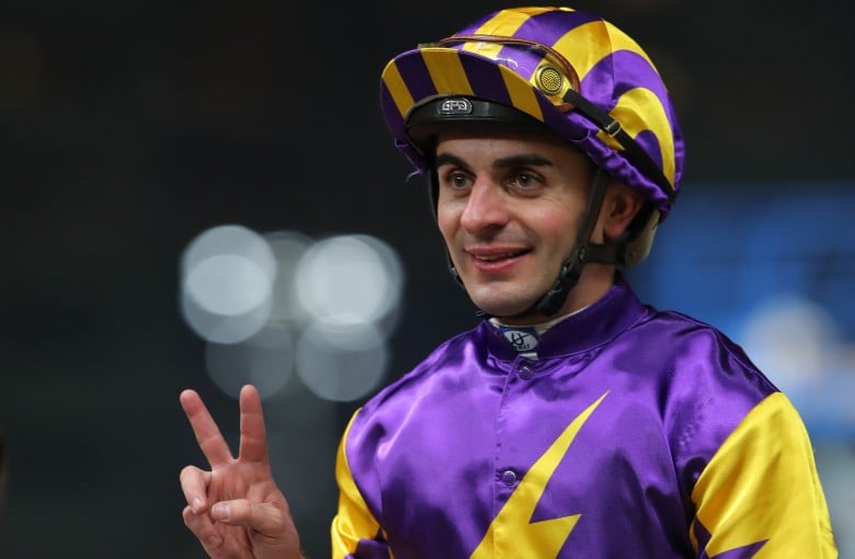 Andrea Atzeni sits third in the jockeys’ premiership. Photos: Kenneth Chan