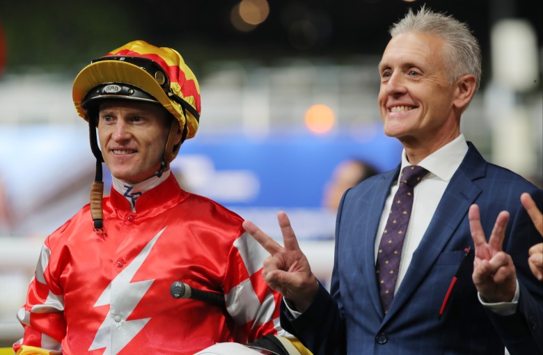 Trainer Mark Newnham (right) has four solid chances at Happy Valley on Wednesday. Photos: Kenneth Chan