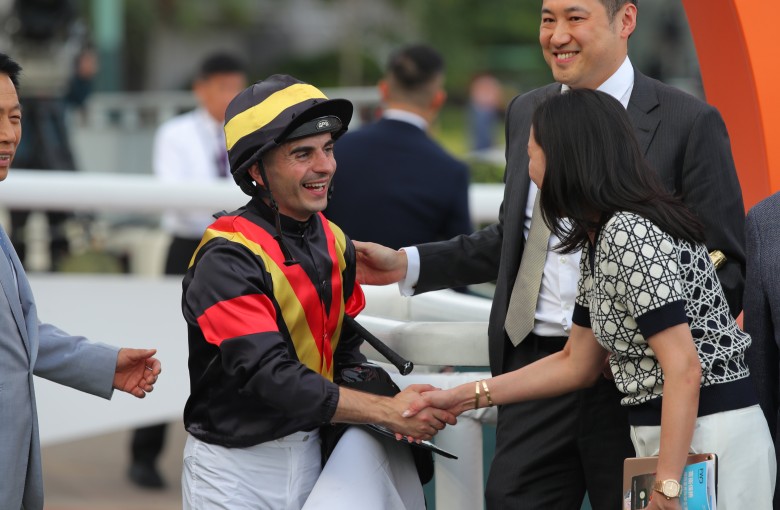 Andrea Atzeni celebrates a Sha Tin winner. Photos: Kenneth Chan
