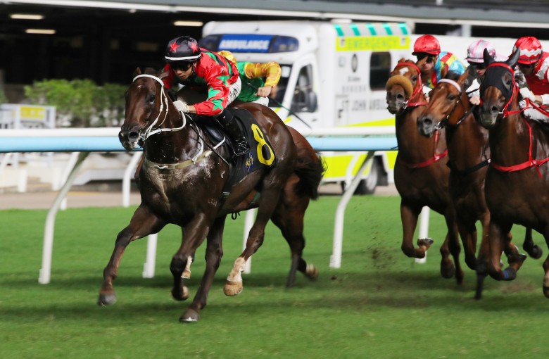 Tycoon Resources, ridden by Angus Chung, wins at Happy Valley. Photos: Kenneth Chan