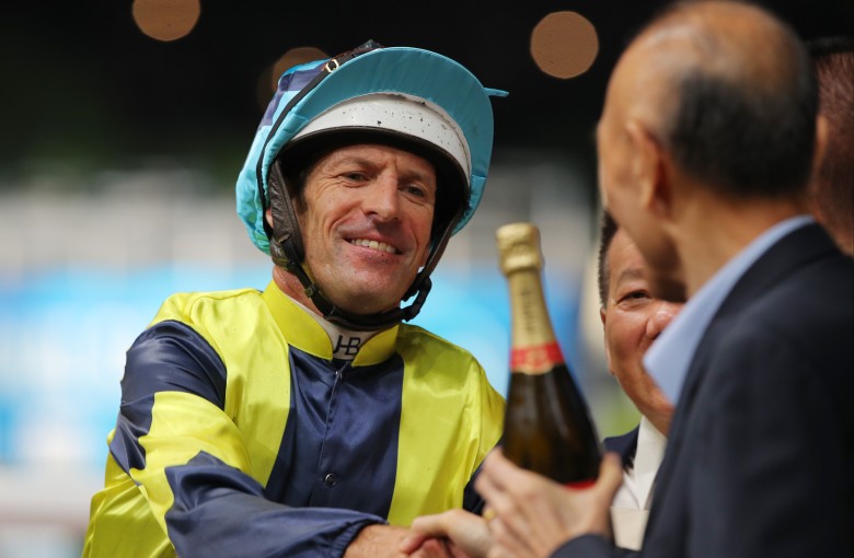 Hugh Bowman celebrates a Happy Valley winner. Photos: Kenneth Chan