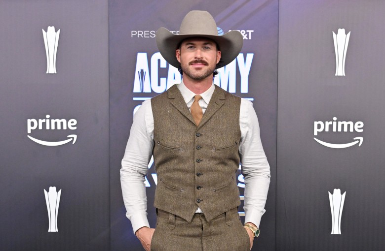 Riley Green showcases his tailored cowboy aesthetic at the Academy of Country Music Awards in Las Vegas in May. Photo: FilmMagic