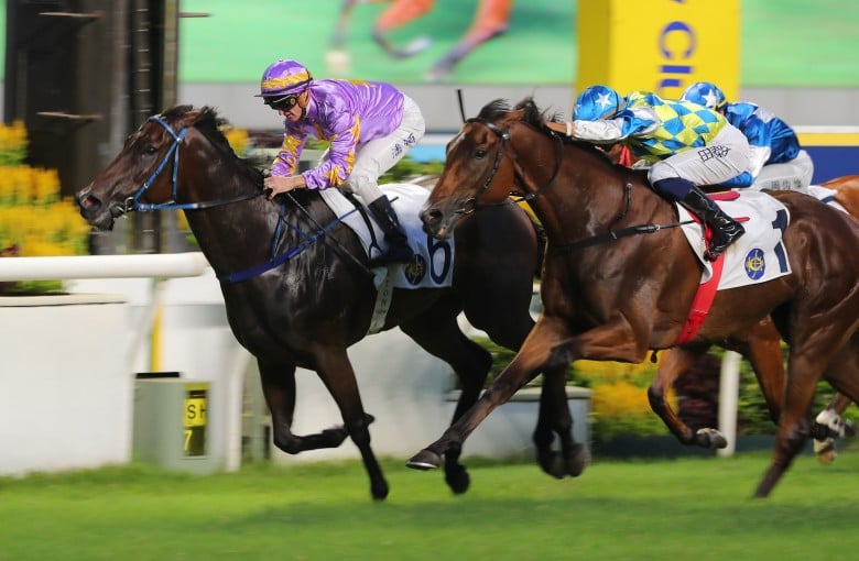 Galaxy Patch storms home to finish a close second to Little Paradise in the Premier Cup in June. Photos: Kenneth Chan