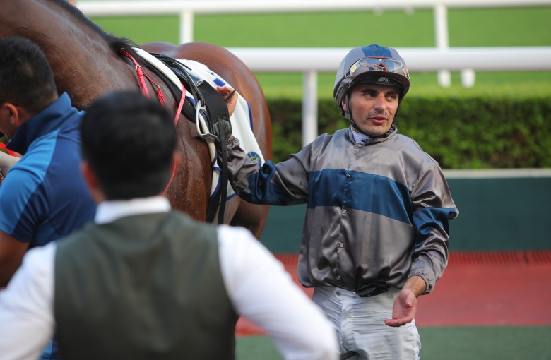 Andrea Atzeni secured a double at Sha Tin on Sunday. Photos: Kenneth Chan