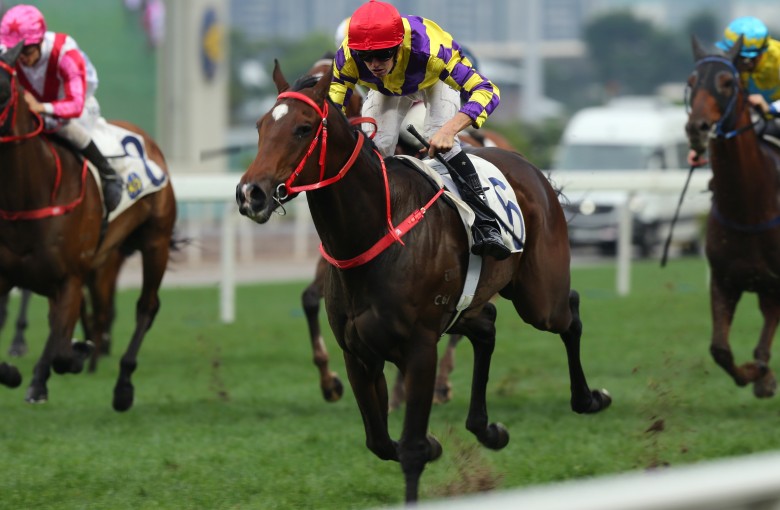 Regan Bayliss lifts Champion’s Way to victory in March. Photos: Kenneth Chan