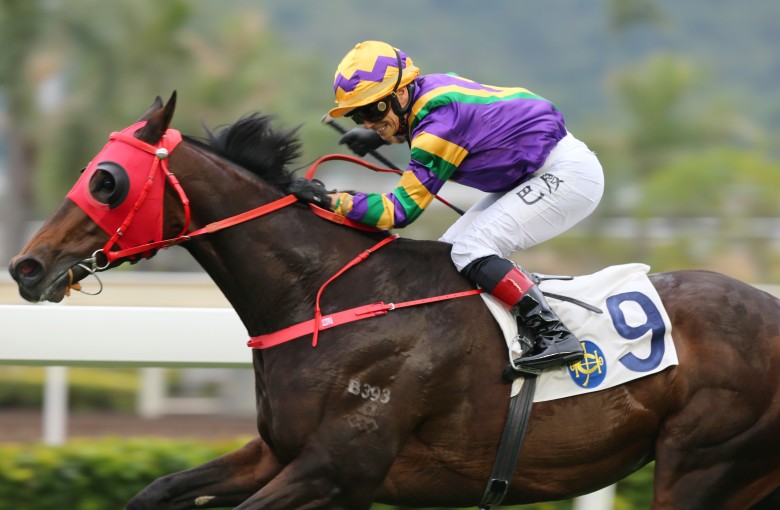 Alexis Badel celebrates his win aboard Perfect Match on Sunday. Photos: Kenneth Chan