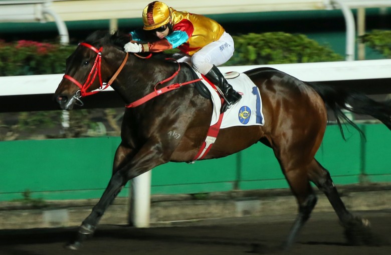 Big Time Baby dashes clear under jockey Matthew Chadwick to win at Sha Tin on Wednesday night. Photos: Kenneth Chan