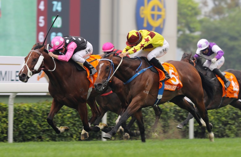 Southern Legend grabs Beauty Generation to win last month’s Champions Mile. Photos: Kenneth Chan