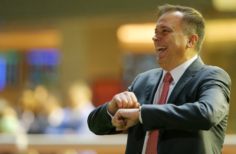Caspar Fownes celebrates a winner at Happy Valley this season. Photos: Kenneth Chan