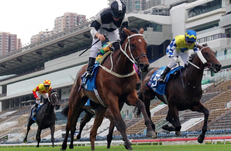 Exultant takes out the Group One Champions & Chater Cup. Photos: Kenneth Chan