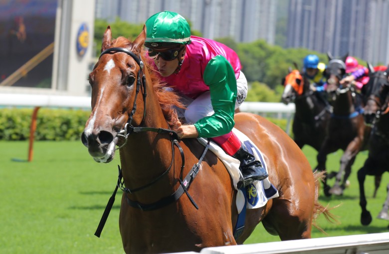 Blake Shinn guides Joyful Fortune to victory at Sha Tin on Sunday. Photos: Kenneth Chan