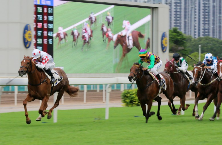 Inner Flame surges to victory at Sha Tin in May. Photos: Kenneth Chan