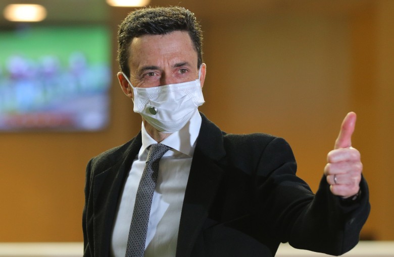 Douglas Whyte celebrates a Happy Valley winner last month. Photos: Kenneth Chan