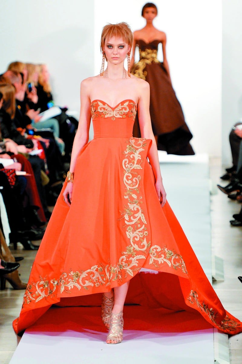 Oscar de la sales renta orange dress