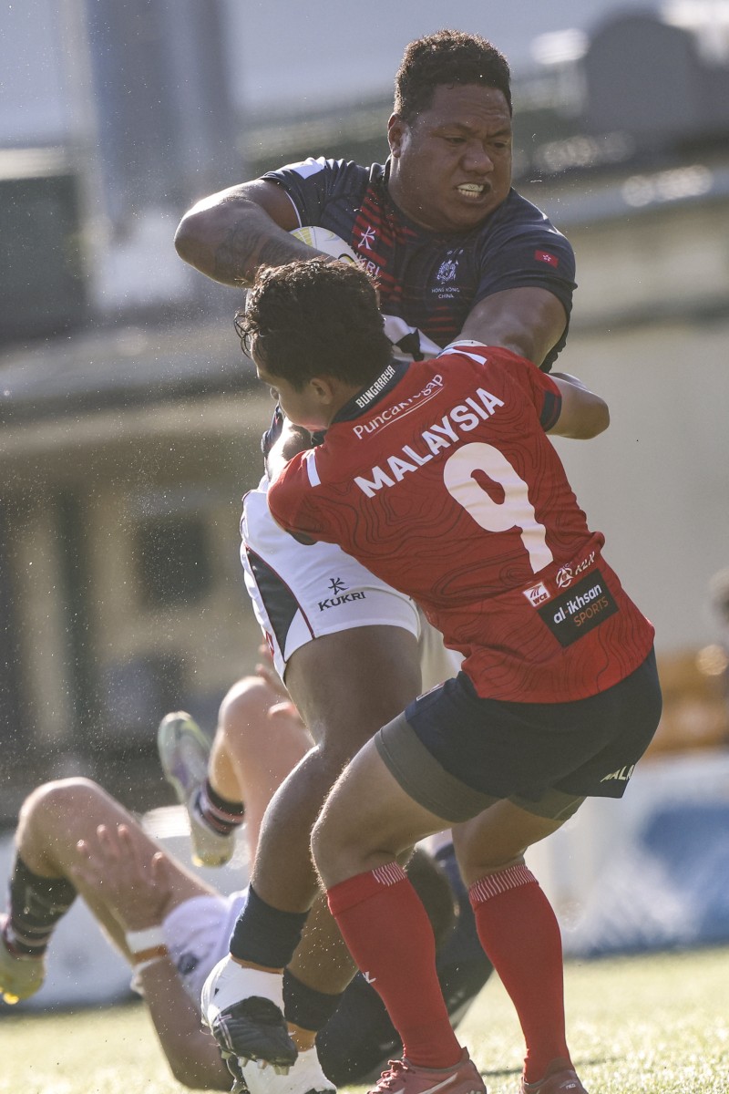 Incheon, South Korea. 04th June, 2022. Malaysia's Dinesvaran Al Krishnan is  tackled during the Asia Rugby Championship 2022 match between South Korea  and Malaysia at Namdong Asiad Rugby Stadium. South Korea beat