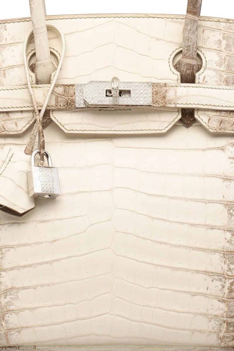 Hourglass Crocodile Embossed Top Handle Bag White | The Webster