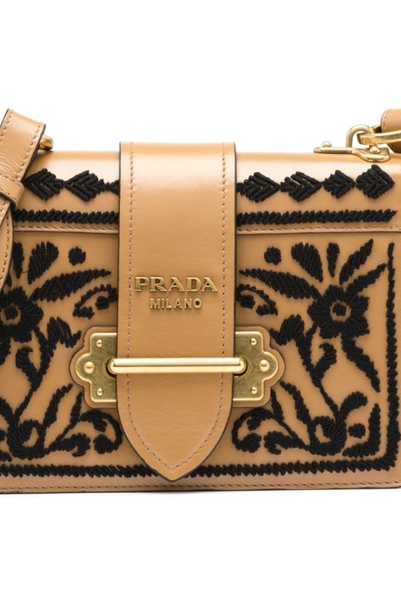 Prada embroidered outlet cahier bag