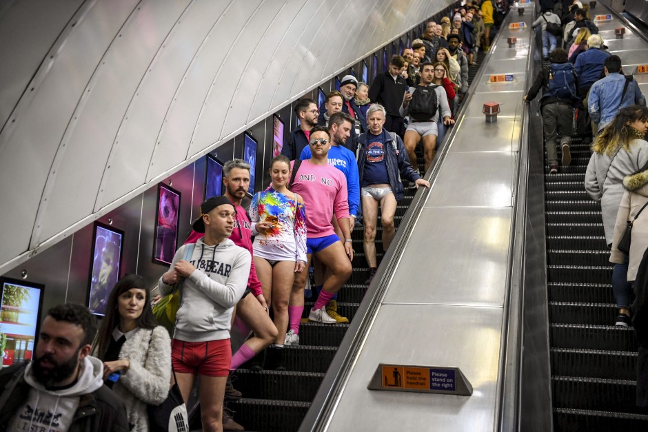 No Trousers Tube Ride sees thousands of Londoners strip to their pants for  bizarre annual tradition  The Sun