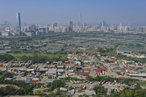 A view of rural land in northern Hong Kong, with Shenzhen in the background. Photo: Roy Issa