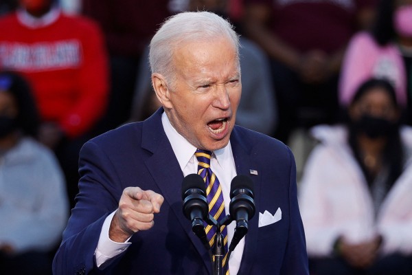US President Joe Biden delivers remarks on the grounds of Morehouse College and Clark Atlanta University in Atlanta, Georgia, on Tuesday. Photo: Reuters 