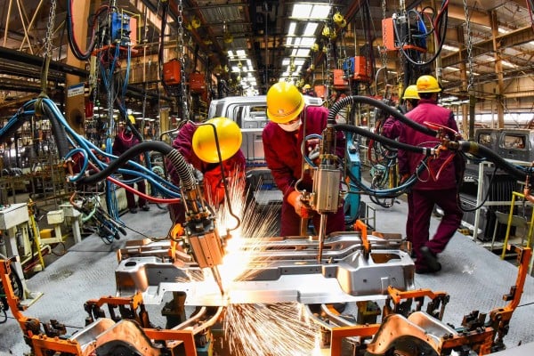 China’s GDP growth in the fourth quarter of 2021 slowed to 4 per cent year on year, down from 4.9 per cent in the previous three months. Photo: Xinhua