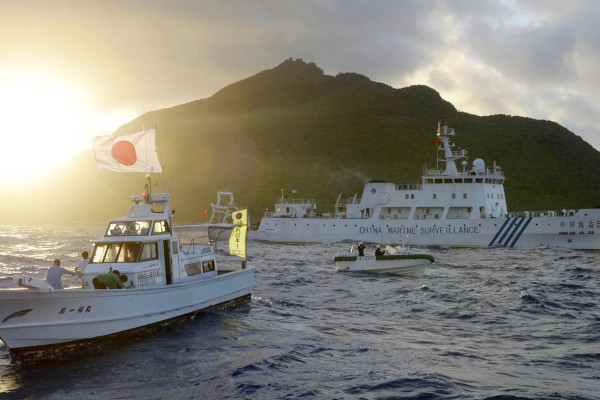 Chinese and Japanese vessels near the East China Sea islands known as the Diaoyus in China and the Senkakus in Japan. Photo: Kyodo 