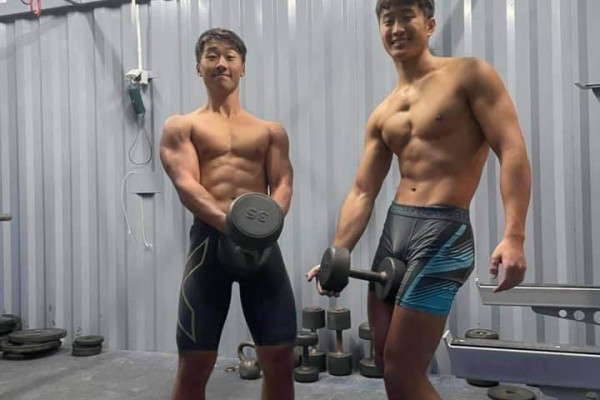 Hong Kong two-man kayakers Austin Chang (left) and Solar So Pak-yin in training with the elite team. Photo: Handout   